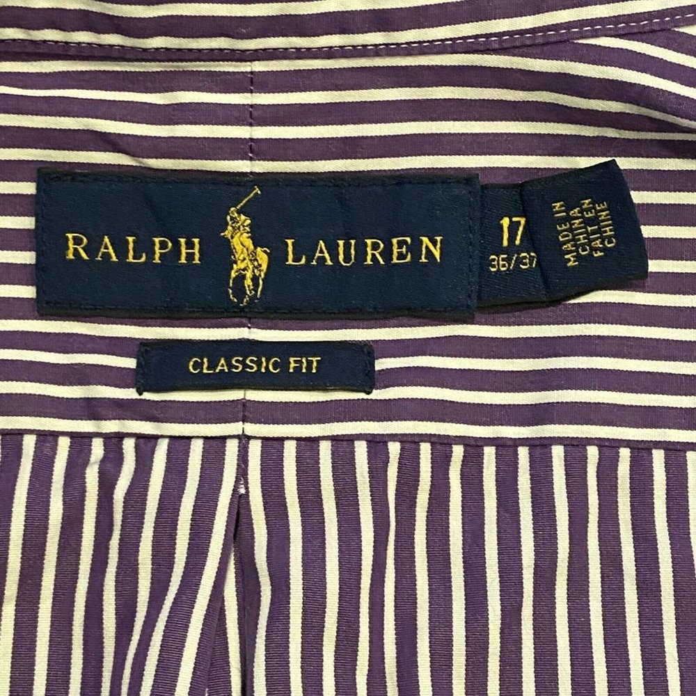 Ralph Lauren Classic Fit Button Down Purple stripe - Picture 7 of 9